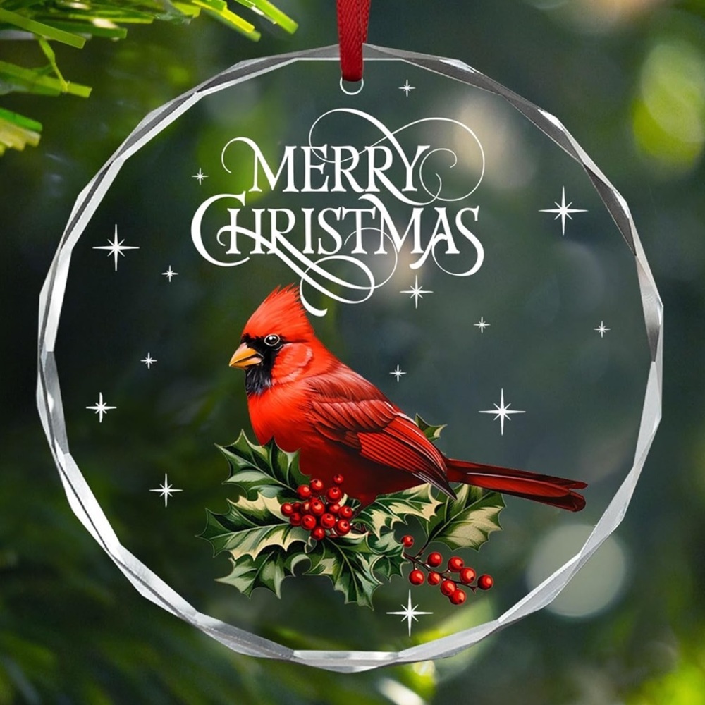 Crystal Cardinal Ornament When Cardinals Appear Angels are Near Christmas Tree - Picture 9 of 9